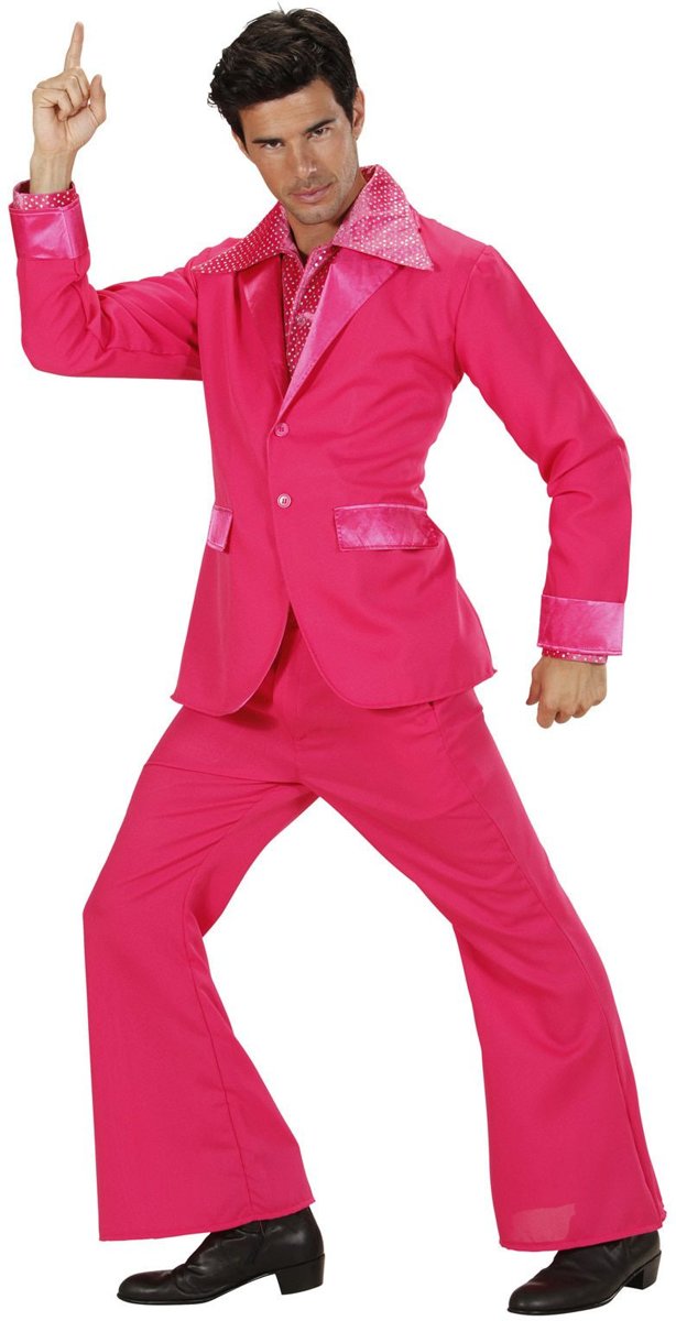 Jaren 80 & 90 Kostuum | Kostuum Roze | Man | Large | Carnaval kostuum | Verkleedkleding